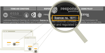 Always search for a gambling licence on a casino website and make sure that it is still valid.