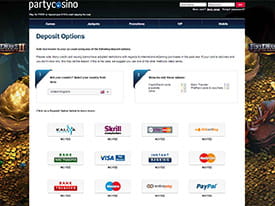 Deposit Methods for UK Players at Party Casino