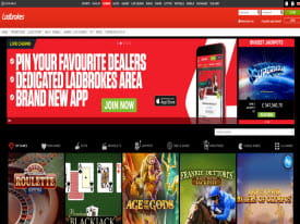 Preview of Ladbrokes Casino Home Page