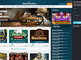 InterCasino's Elegant and Clean Website